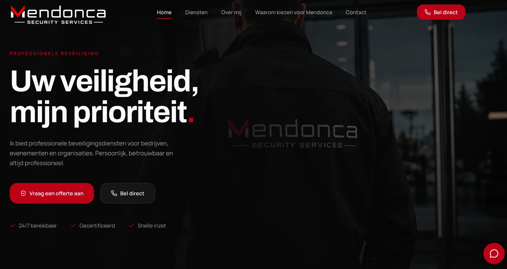 Mendonca Security Services illustratie met dashboards, AI en automatisering